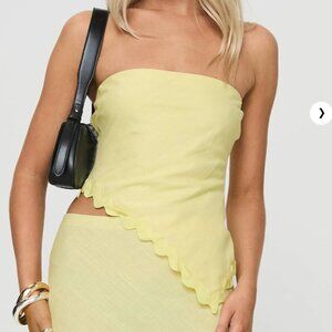 *NWT* Princess Polly Sunburst Strapless Top  - Yellow